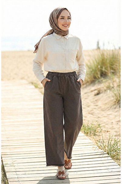 sefamerve Smoke Colored Elastic Waist Jeans - 1793t-01