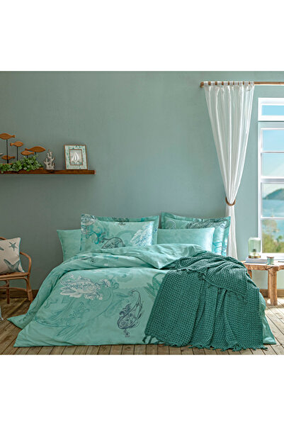 Taç Butik Elysıa Pamuk Çift Kişilik Nevresim Set Nil