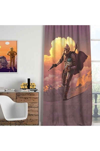 Taç Star Wars the Mandalorian Single Backdrop Children's Curtain