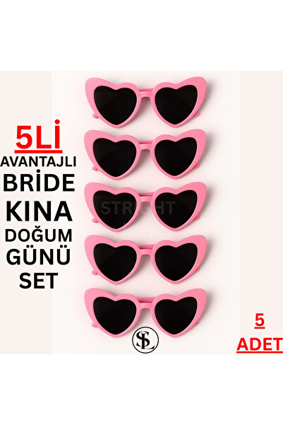 Straight Light Hearted Bride Bridesmaid Bride Sunglasses Set of 5 Pink Weddin...