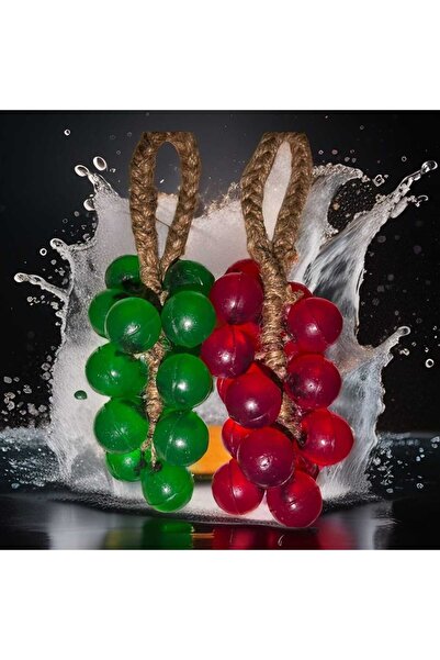 RenkliİzlerAtölyesi El Yapımı Üzüm Salkım Sabun(İkili Set Kırmızı-Yeşil)