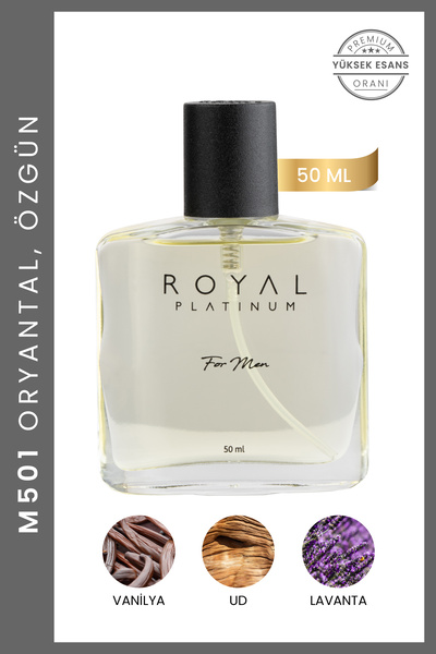 Royal Platinum M501 Erkek Parfüm Vanilya Oud Sicak Yoğun