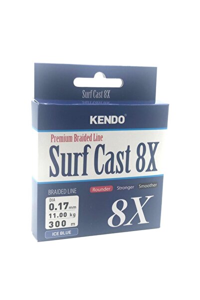 Kendo Surf Cast 8X Fighting 300 mt Örgü İp ( ICE BLUE) 0,15mm