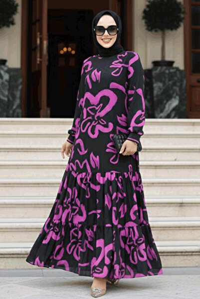 Neva Style Rochie modestă fucsia 12437F