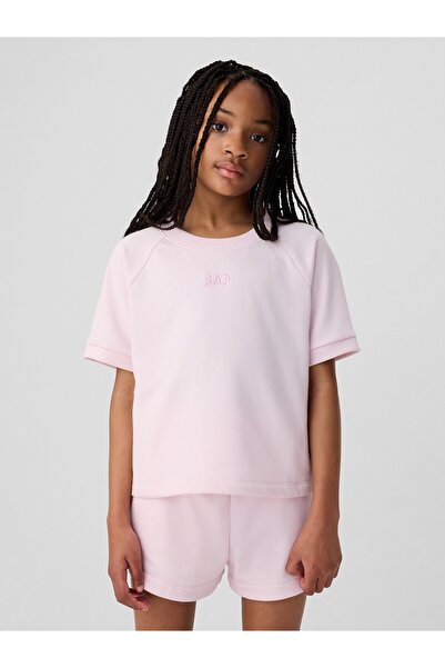GAP Kız Çocuk Pembe Mini Gap Logo Raglan Sweatshirt