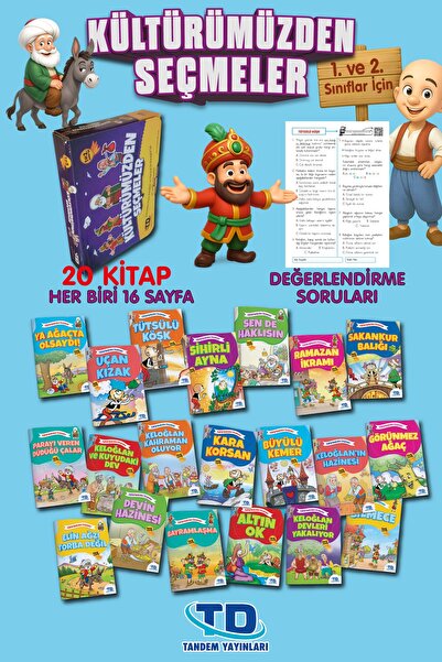 Tandem Yayınları Kültürümüzden Seçmeler 1. Ve 2.sınıf 20 Kitap Kutulu Okuma Seti