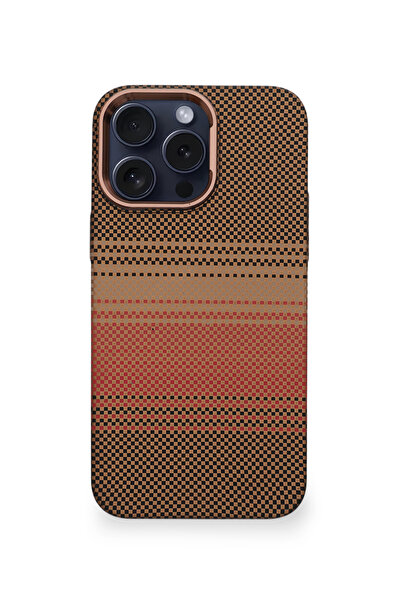 Velvoria حافظة نيو ووفن لآيفون 15 برو ماكس بلون اللهب الرملي