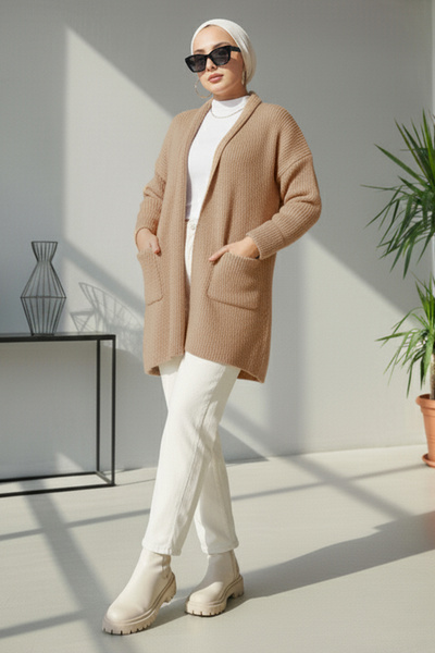 benguen Tricotaj cu buzunare Cardigan R4442 Camel