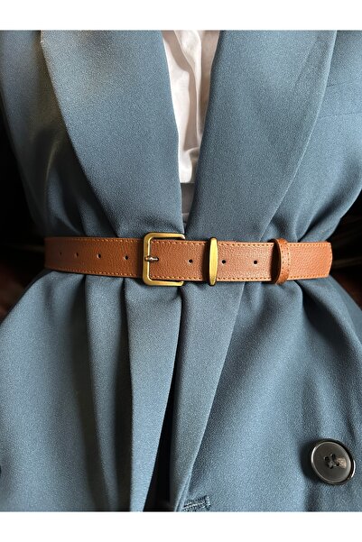 LİA KEMER حزام نسائي بنمط بيضاوي مستطيل صلب، حزام عتيق بمشبك، حزام للسترة، حز...