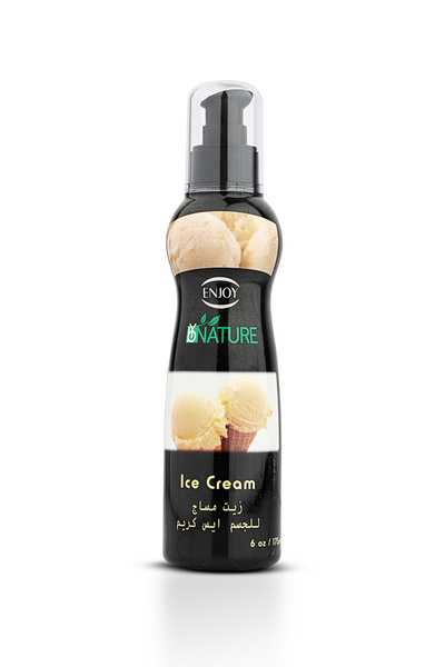 Enjoy ICE CREAM Massage and Body Oil 175 ml, Sensual Aromatherapy Blend for Relaxation and Hydra