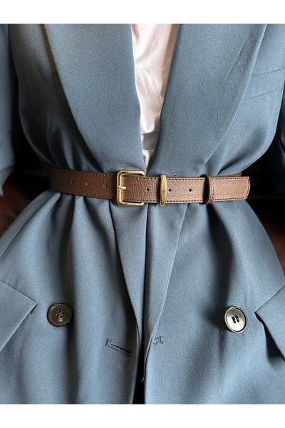 LİA KEMER Model oval dur, dreptunghiular, centură cu cataramă aurie pentru fe...