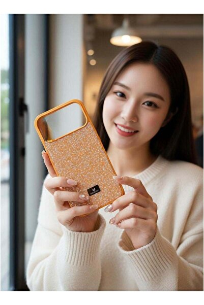 Swarovski iPhone 17 Pro Max Orange Crystal Fabric Case
