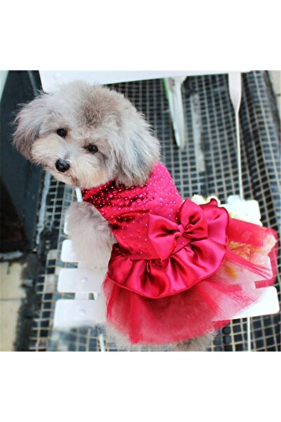 SSMEDIA Festive Dress for Small Dogs/Puppies, Cats or Other Pets - RED