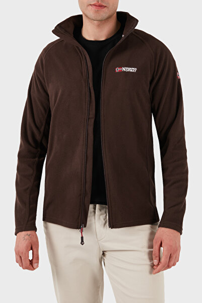 Norway Geographical Men's Brown Fleece Sweatshirt Tug