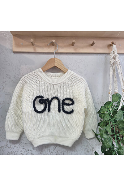 FLOWER BABY selanik örgü triko oversize bebek kazak yaş günü doğum günü one y...