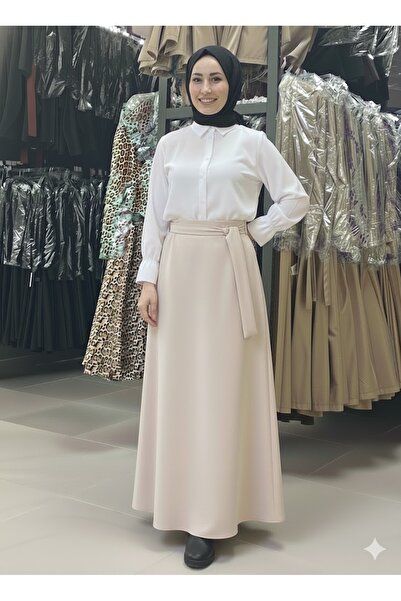 QUBERZ Bondid Belted Flared Skirt