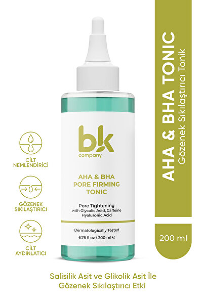 BK COMPANY Gözenek Sıkılaştırıcı, Arındırıcı Ve Canlandırıcı Yüz Bakım Tonik 200 ml (GLİKOLİK ASİT - AHA/BHA)