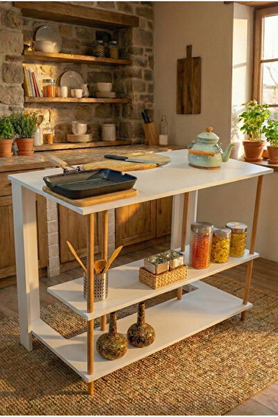 PEKA Mutfak Adası - Beyaz - 120cm x 60cm