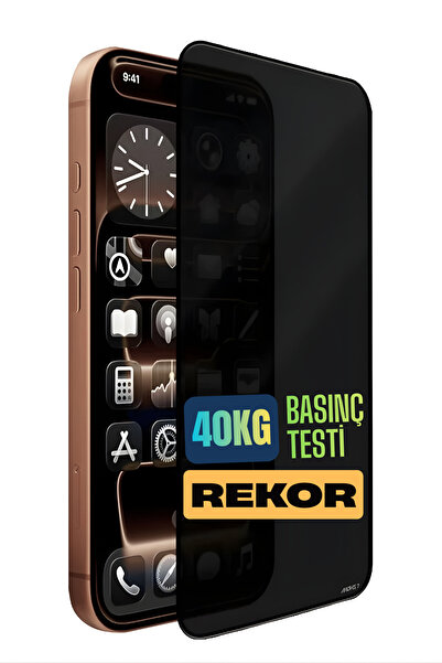 Mohseven واقي شاشة زجاجي مقوى لهاتف آيفون 16 برو بطلاء الياقوت، مقاوم للصدمات حتى 40 كجم، مع طبقة خصوصية ثلاثية الأبعاد