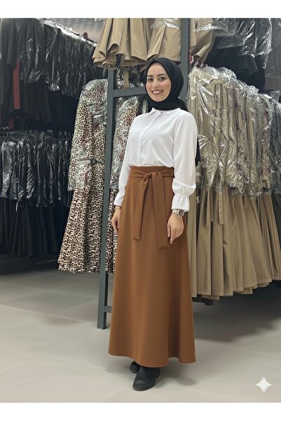 QUBERZ Bondid Belted Flared Skirt