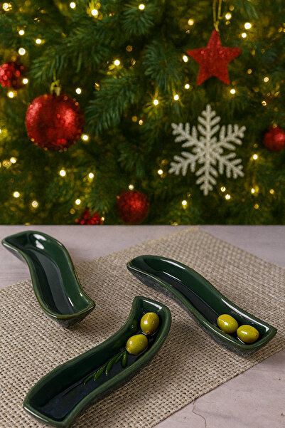 Keramika Suport Masline Smarald 18 Cm 3 Bucati