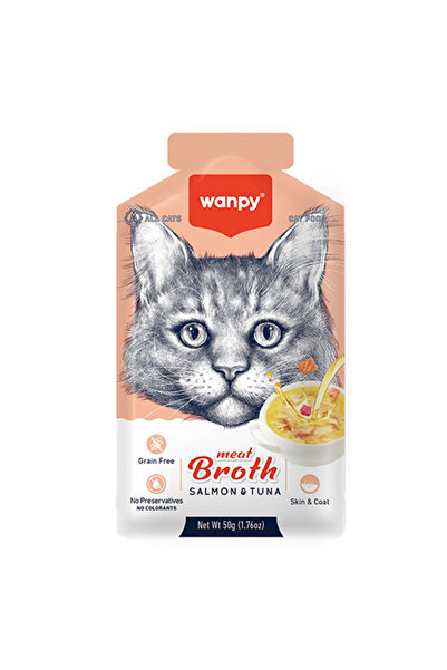 Wanpy Ton Balıklı ve Somonlu Tahılsız Kedi Çorbası 50 Gr