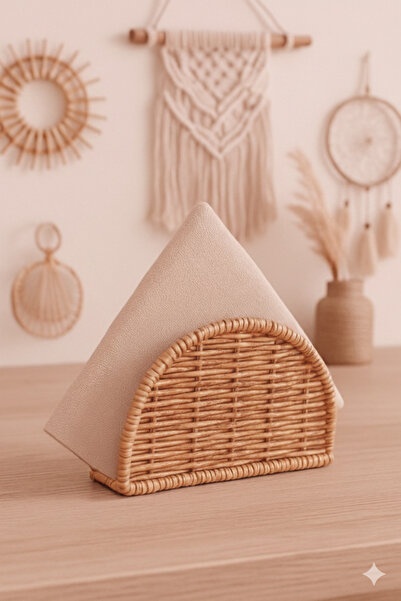 Duffa Servetel decorativ din ratan - Suport pentru servetel de masă din răchită