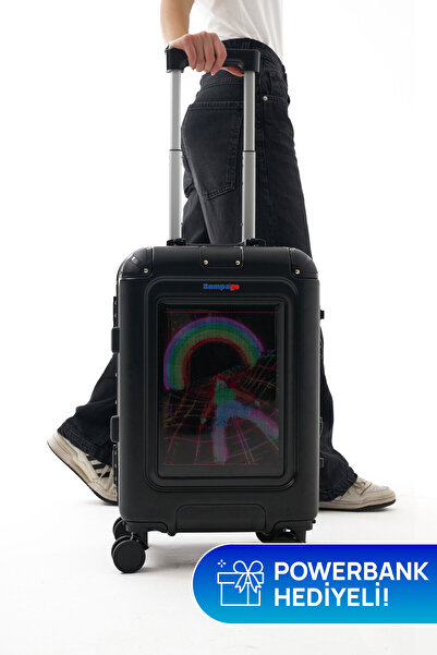 Zampago LED Ekranlı Akıllı Valiz – USB Şarjlı, Su Geçirmez, Darbe Dayanıklı, ...