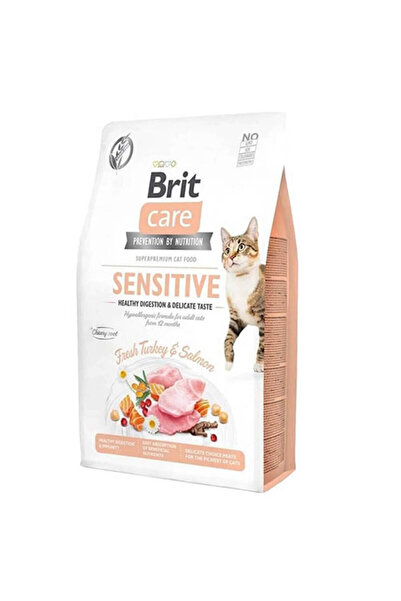 Brit Care Sensitive Hypoallergenic Hindili ve Somonlu Tahılsız Yetişkin Kedi Maması 7 Kg