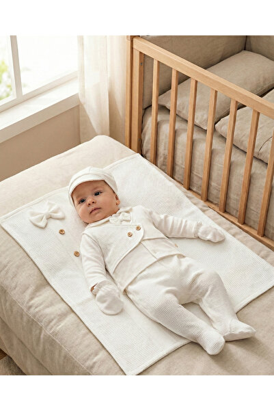 ZEYNUKO Baby Boy Waffle 7-Piece Newborn Hospital Exit Zibin Set