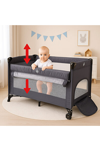 ideal STORE idealSTORE Πτυσσόμενο Παρκοκρέβατο - Μεταλλικό Σκελετό, Πλαϊνά απ...