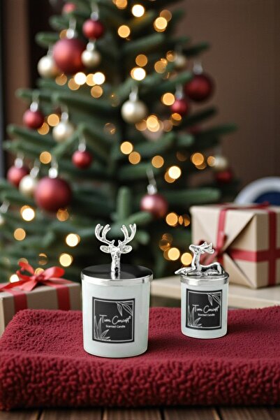 Tiem Concept Yılbaşına Özel Hediyelik Gümüş Geyikli Vanilya Kokulu 2'li Beyaz...