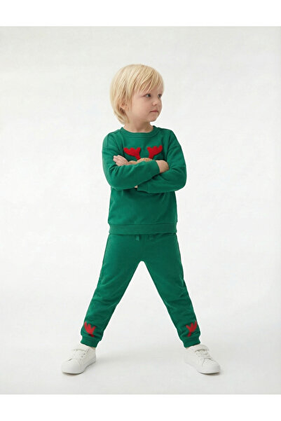 Koton Блуза с дълъг ръкав и обло деколте, бродирана с елен