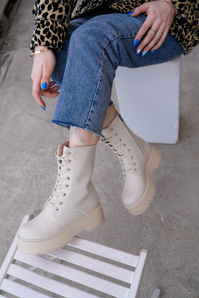 simethrift حذاء شتوي مقاوم للماء بسحاب جانبي ونعل سميك ورباط، مناسب للثلج