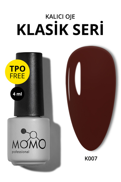 MOMO professional Kalıcı Oje K007, Kahve Bordo, 4 ml, TPO- FREE