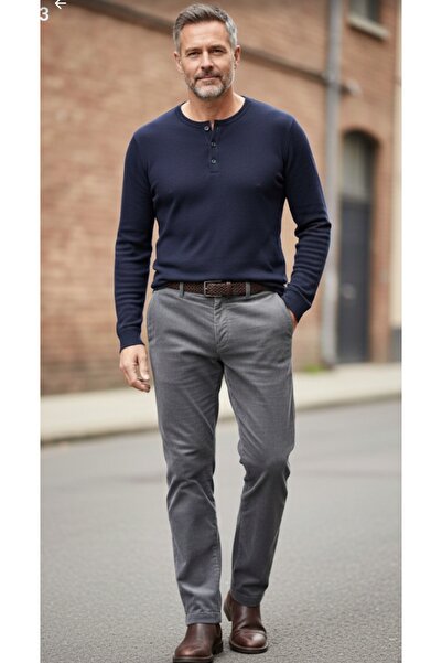 Lema Pantaloni pentru bărbați din catifea, cu croiala obișnuită, cu interior ...