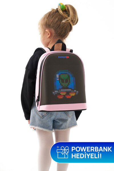 Zampago Moodbag Led Ekranlı Sırt Çantası - 10.000 mAh Powerbank Hediyeli