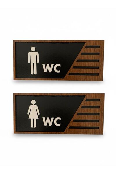6. Pro İnsan Figürlü Ahşap WC (Otel, Lokanta vb. Lavaboları İçin WC Yazısı)