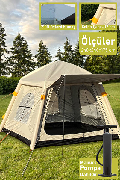 Trend Maison 6 Kişilik Şişme Pratik Tenteli Kamp Çadırı 240x240x175