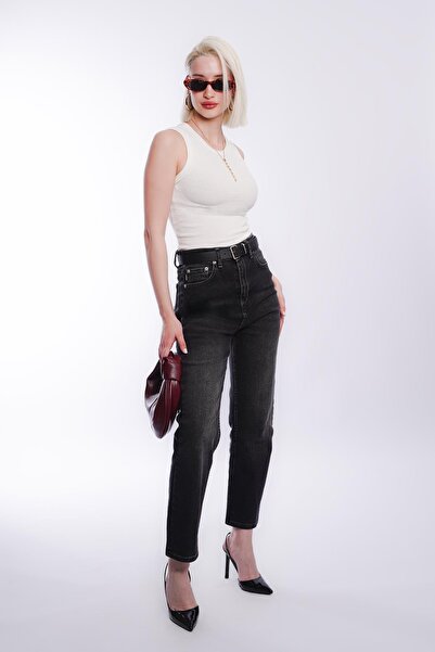 Madmext Schwarze Slim-Fit-Damen-Mom-Jeans MG1738