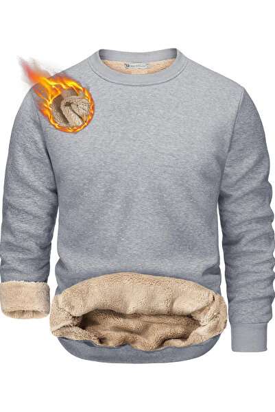 GHASSY CO. Ghassy Co. Ανδρικό φούτερ με βελούδινη επένδυση Sherpa με λαιμόκοψη