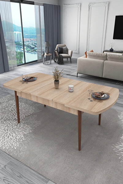 Renlife Mutfak Masası Yemek Masası Ahşap Masa Açılır Kapanır Masa 6 Kişilik M...