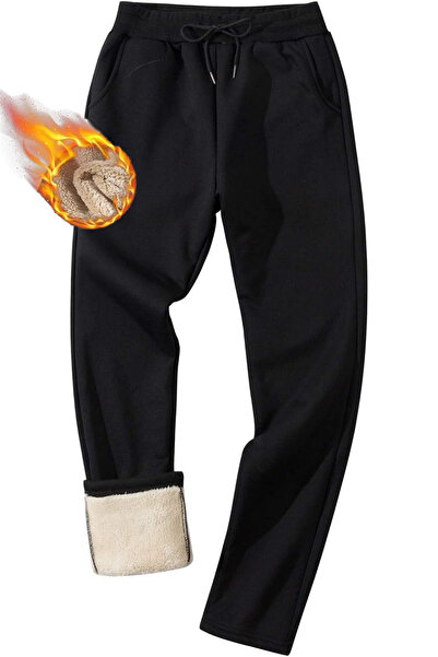 GHASSY CO. Ανδρικό παντελόνι τζόγκερ για κανονικό τρέξιμο με επένδυση χειμερι...