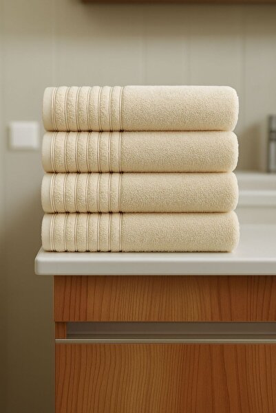 SHAL HOME Set de prosoape pentru mâini și față, 100% bumbac, 4 bucăți, 50x90 cm