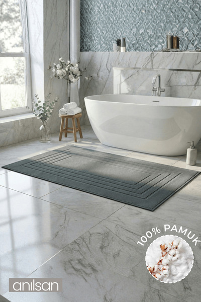 Anılsan Alora Antrasit Büyük Ayak Havlusu - 60x130 Cm , 690GR %100 Pamuk, Spa Ve Otel Banyo Paspası