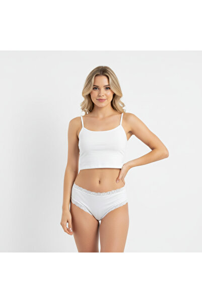 BONBON Women's Cotton Ornamental Lace Slip Panties Bb2094