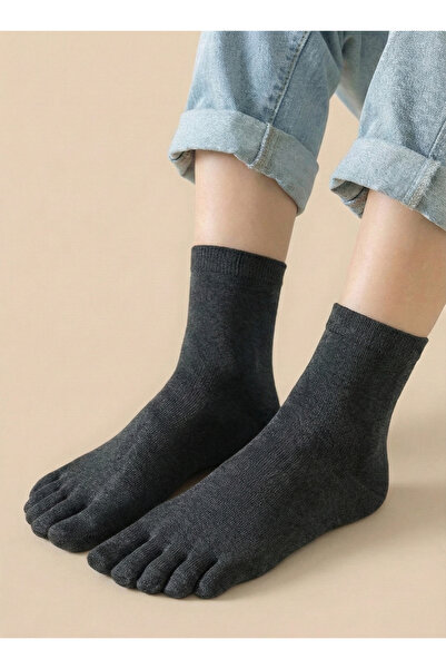 FENRA STUDIO KADIN BAMBU PARMAKLI KOKU VE MANTAR ÖNLEYİCİ ANTRASİT NEFES ALAN...