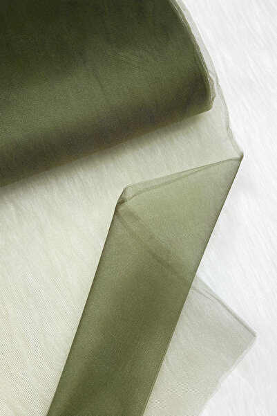 ZEYMERADE Haki Yeşil Bohça Süsleme Tülü, Nişan Bohça Süsü, Kapı Doğum Günü Parti Süsleme Tülü, 100x300cm