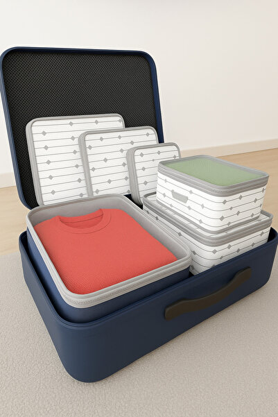 lawrenceshop Set de 6 organizatoare pentru valiză Set de organizatoare pentru...