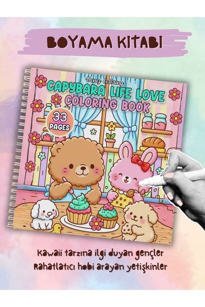 deniz9 Capybara Life Love Boyama Kitabı
